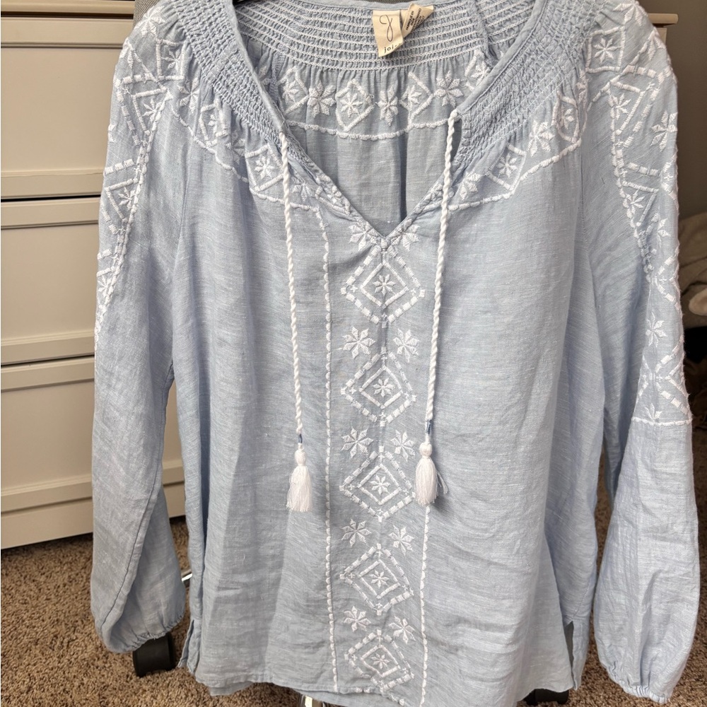 Joie Embroidered Light Blue Women's Top